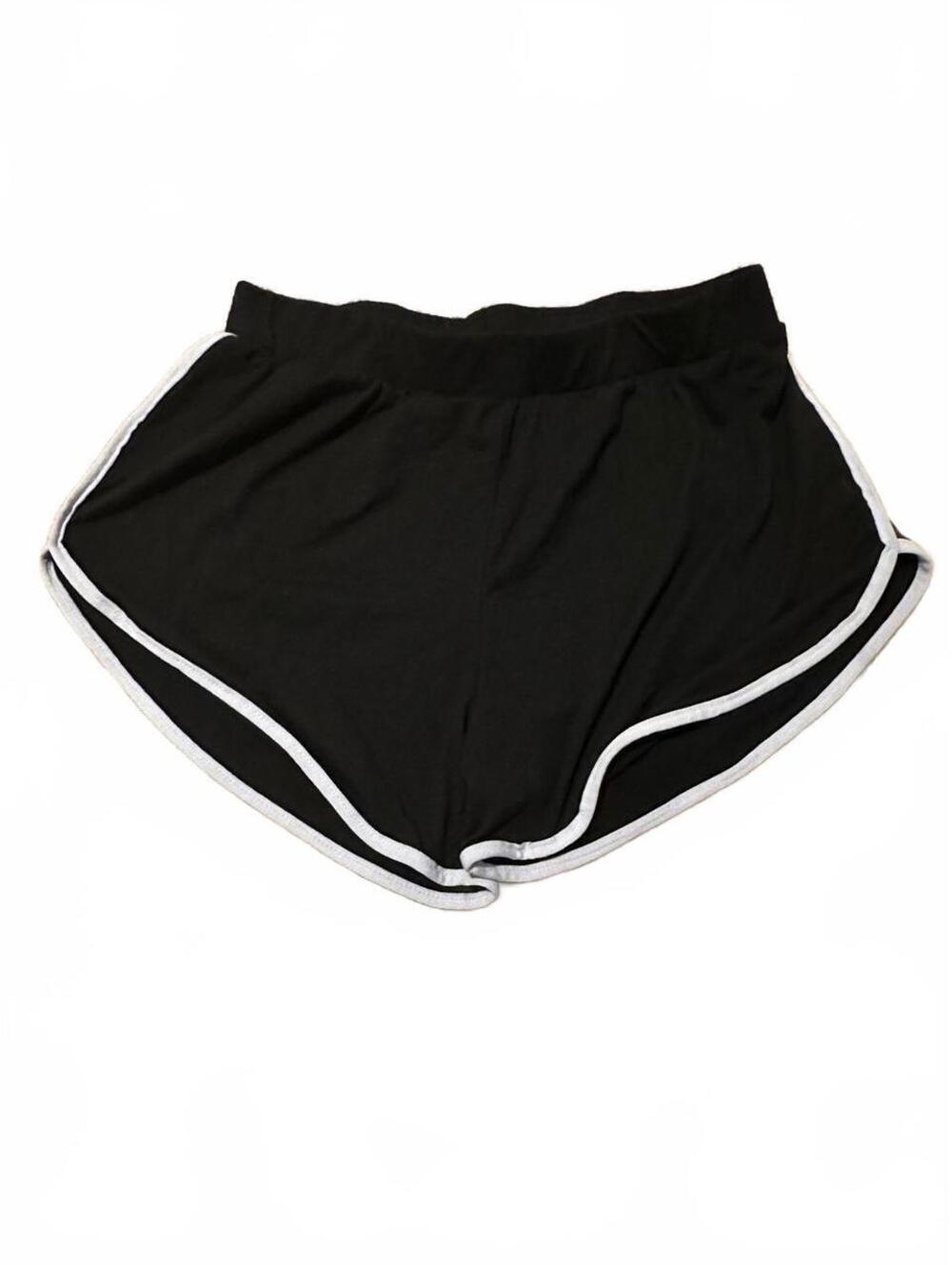 AQ Sport Black Athletic Shorts with White Trim Size M